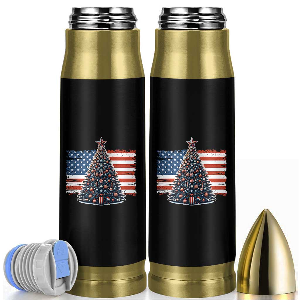 Patriotic American Flag Christmas Bullet Tumbler - Wonder Print Shop