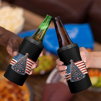 Patriotic American Flag Christmas 4 in 1 Can Cooler Tumbler - Wonder Print Shop