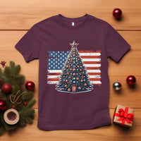 Patriotic American Flag Christmas T Shirt - Wonder Print Shop