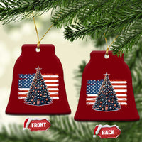 Patriotic American Flag Xmas Ceramic Ornament - Wonder Print Shop