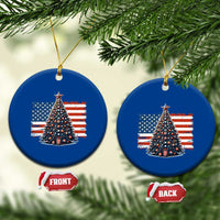 Patriotic American Flag Xmas Ceramic Ornament - Wonder Print Shop