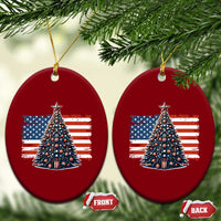 Patriotic American Flag Xmas Ceramic Ornament - Wonder Print Shop