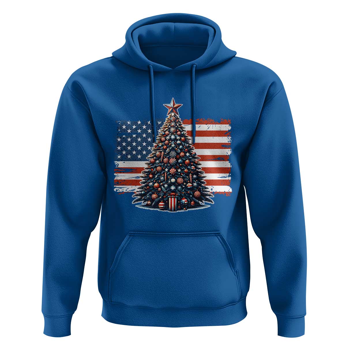 Patriotic American Flag Christmas Hoodie - Wonder Print Shop
