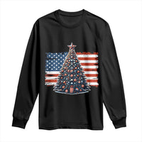 Patriotic American Flag Christmas Long Sleeve Shirt - Wonder Print Shop