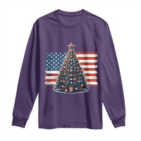 Patriotic American Flag Christmas Long Sleeve Shirt - Wonder Print Shop