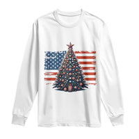Patriotic American Flag Christmas Long Sleeve Shirt - Wonder Print Shop