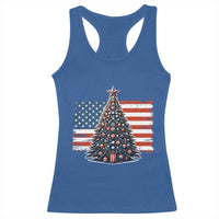 Patriotic American Flag Christmas Racerback Tank Top - Wonder Print Shop