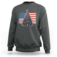 Patriotic American Flag Christmas Sweatshirt - Wonder Print Shop