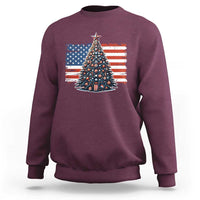 Patriotic American Flag Christmas Sweatshirt - Wonder Print Shop