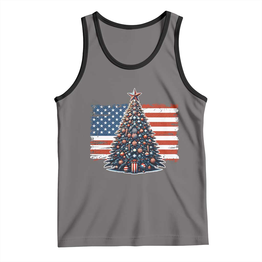 Patriotic American Flag Christmas Tank Top - Wonder Print Shop