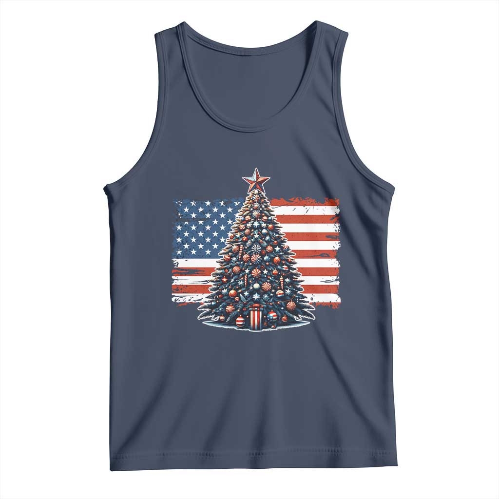 Patriotic American Flag Christmas Tank Top - Wonder Print Shop