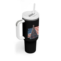 Patriotic American Flag Christmas Tumbler With Handle - Wonder Print Shop