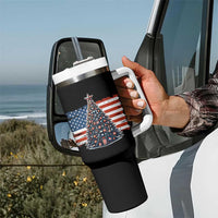 Patriotic American Flag Christmas Tumbler With Handle - Wonder Print Shop