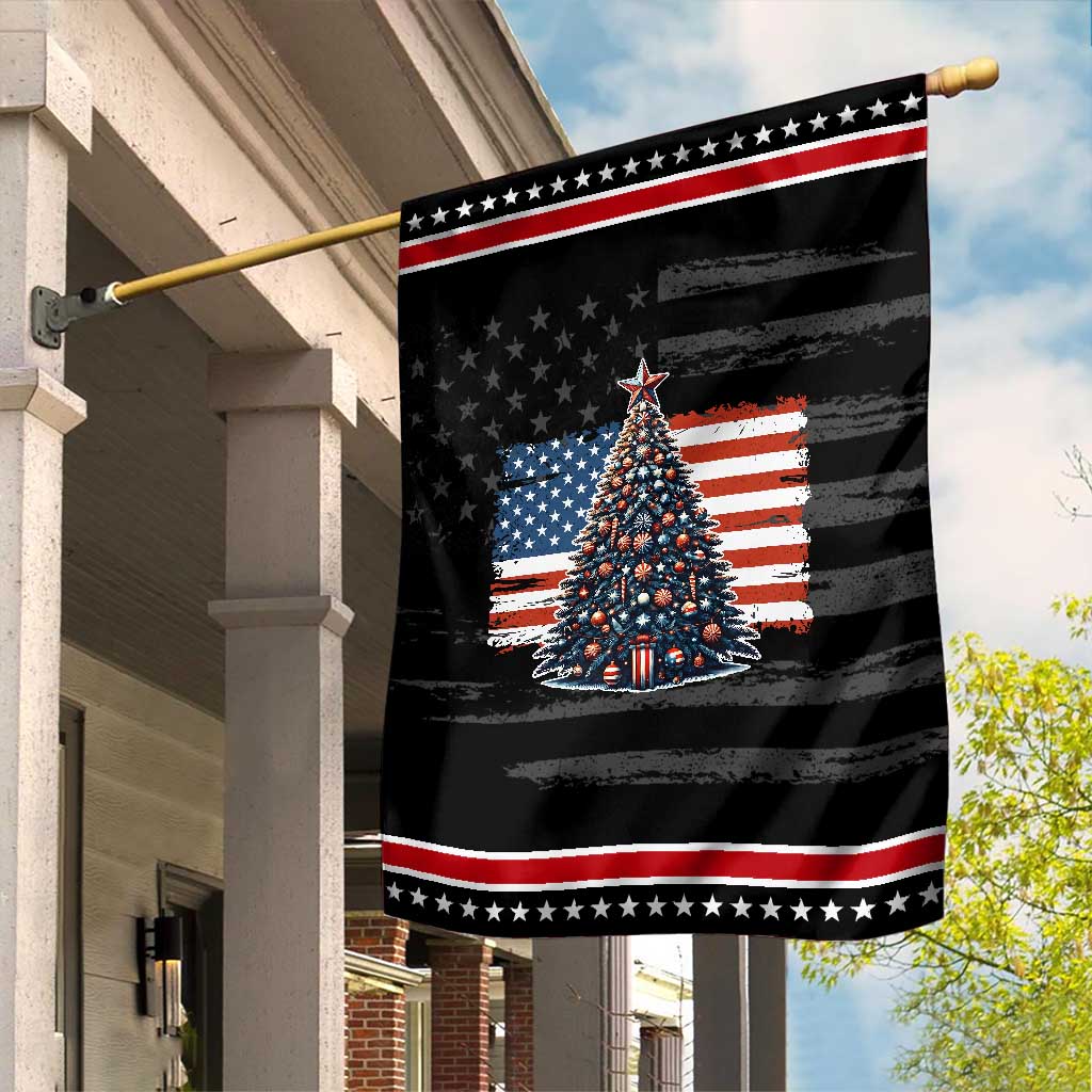 Patriotic American Flag Christmas Garden Flag