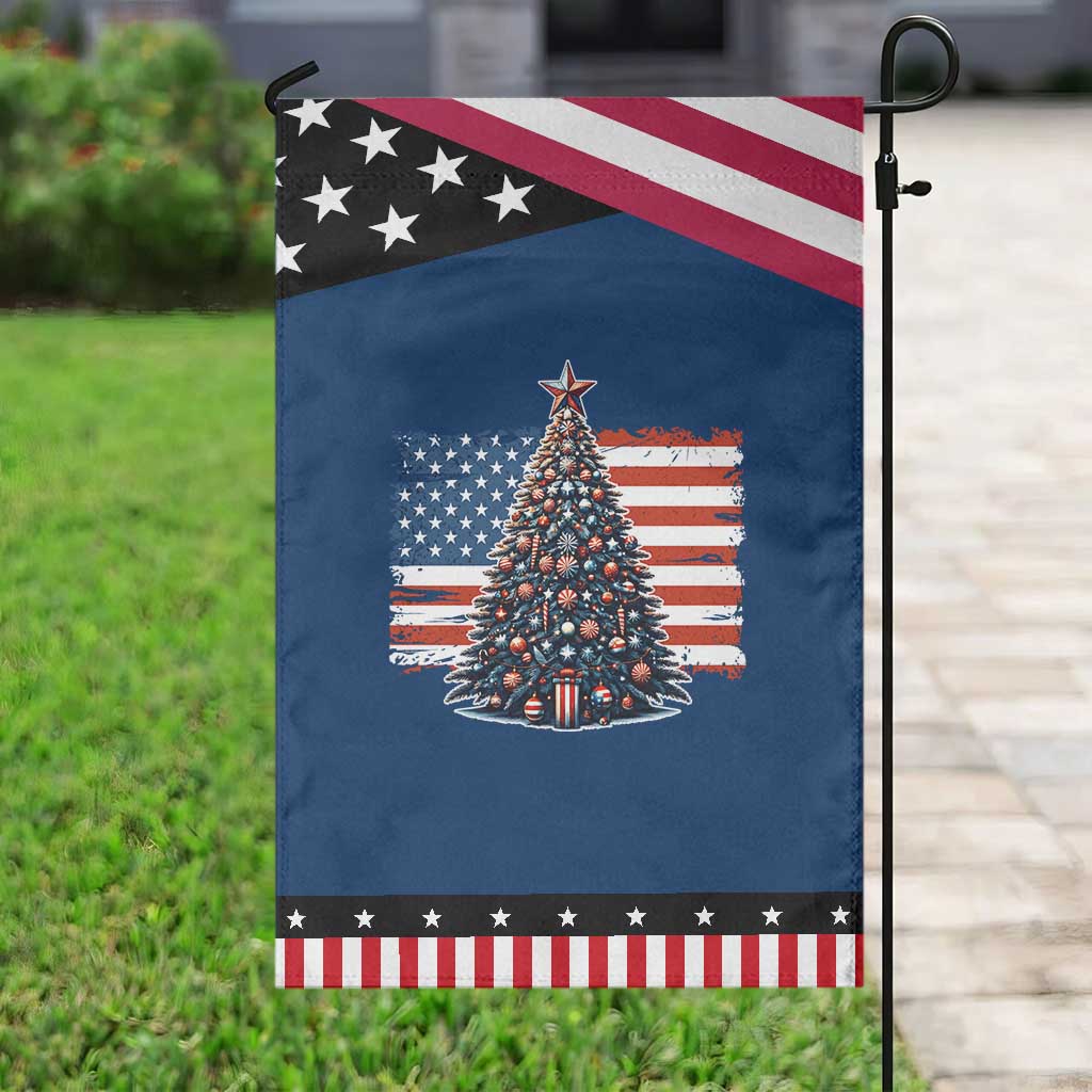 Patriotic American Flag Christmas Garden Flag