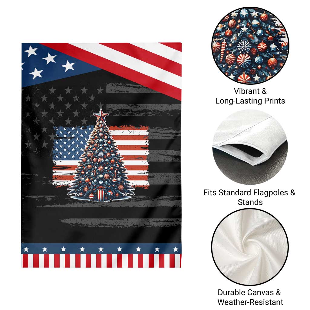 Patriotic American Flag Christmas Garden Flag