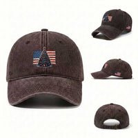 Patriotic American Flag Christmas Washed Cotton Baseball Cap