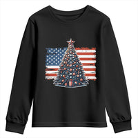 Patriotic American Flag Christmas Youth Sweatshirt - Wonder Print Shop