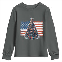 Patriotic American Flag Christmas Youth Sweatshirt - Wonder Print Shop
