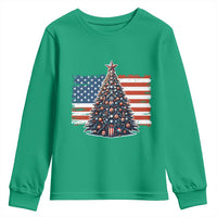 Patriotic American Flag Christmas Youth Sweatshirt - Wonder Print Shop