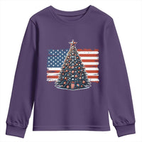 Patriotic American Flag Christmas Youth Sweatshirt - Wonder Print Shop