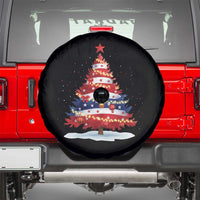 Christmas Tree American Flag Patriotic Spare Tire Cover - Wonder Print Shop