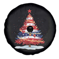 Christmas Tree American Flag Patriotic Spare Tire Cover - Wonder Print Shop
