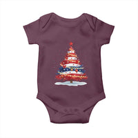 Christmas Tree American Flag Patriotic Baby Onesie - Wonder Print Shop