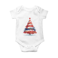 Christmas Tree American Flag Patriotic Baby Onesie - Wonder Print Shop