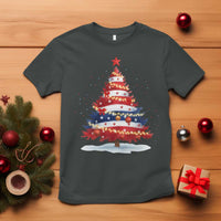 Christmas Tree American Flag Patriotic T Shirt - Wonder Print Shop