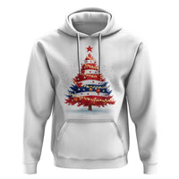 Christmas Tree American Flag Patriotic Hoodie - Wonder Print Shop