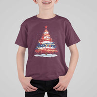 Christmas Tree American Flag Patriotic T Shirt For Kid - Wonder Print Shop
