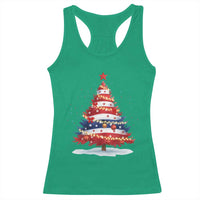Christmas Tree American Flag Patriotic Racerback Tank Top - Wonder Print Shop