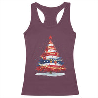 Christmas Tree American Flag Patriotic Racerback Tank Top - Wonder Print Shop