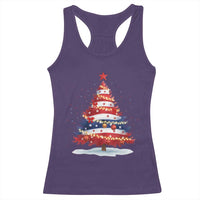 Christmas Tree American Flag Patriotic Racerback Tank Top - Wonder Print Shop