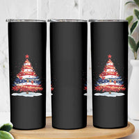 Christmas Tree American Flag Patriotic Skinny Tumbler - Wonder Print Shop