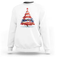 Christmas Tree American Flag Patriotic Sweatshirt - Wonder Print Shop