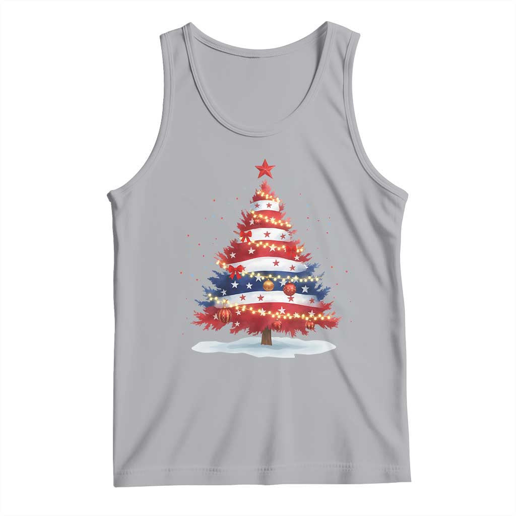 Christmas Tree American Flag Patriotic Tank Top - Wonder Print Shop