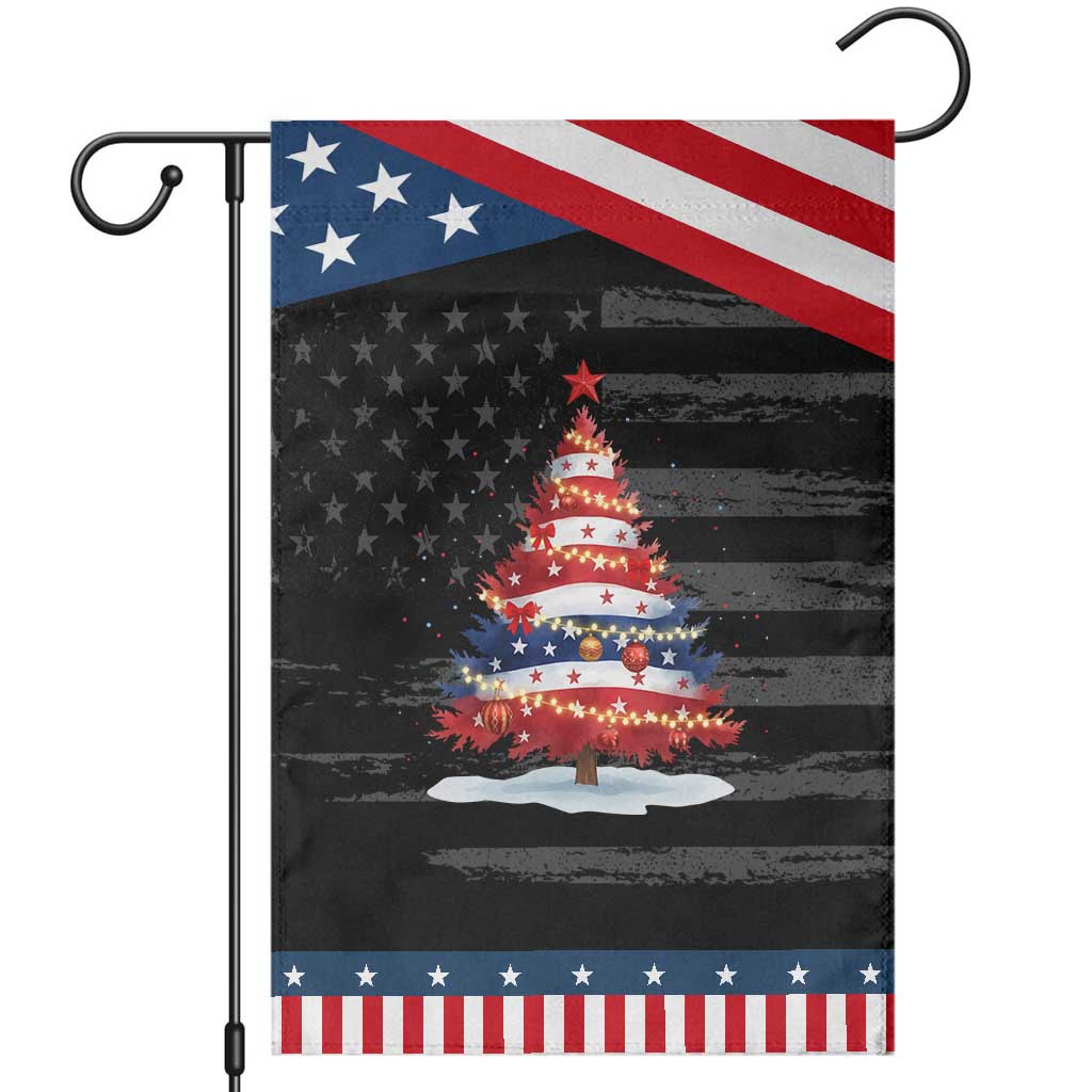 Christmas Tree American Flag Patriotic Garden Flag