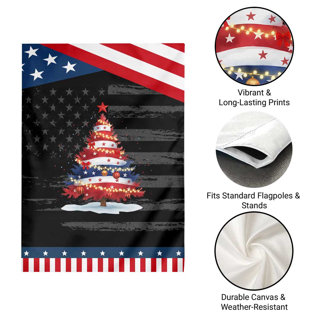 Christmas Tree American Flag Patriotic Garden Flag