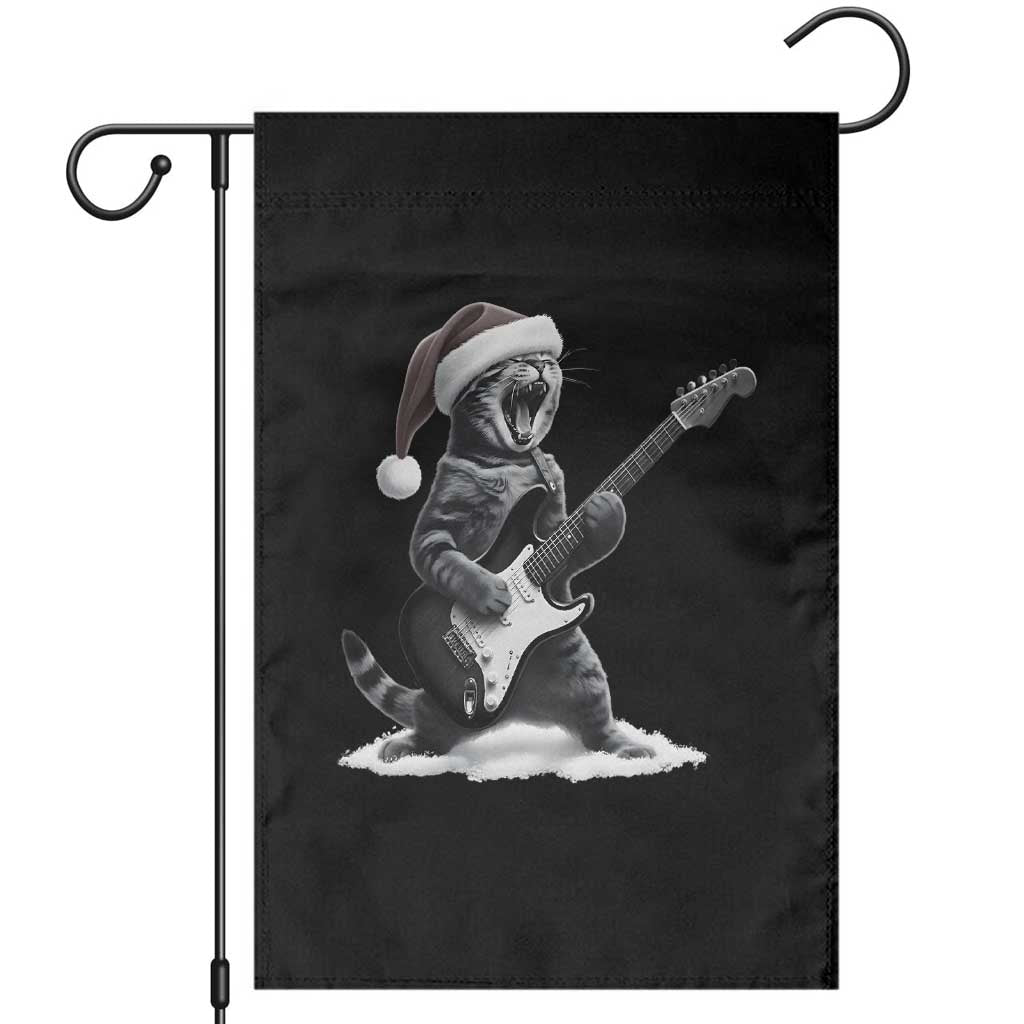 Funny Cat Guitar Garden Flag Rock and Roll Christmas - Wonder Print Shop