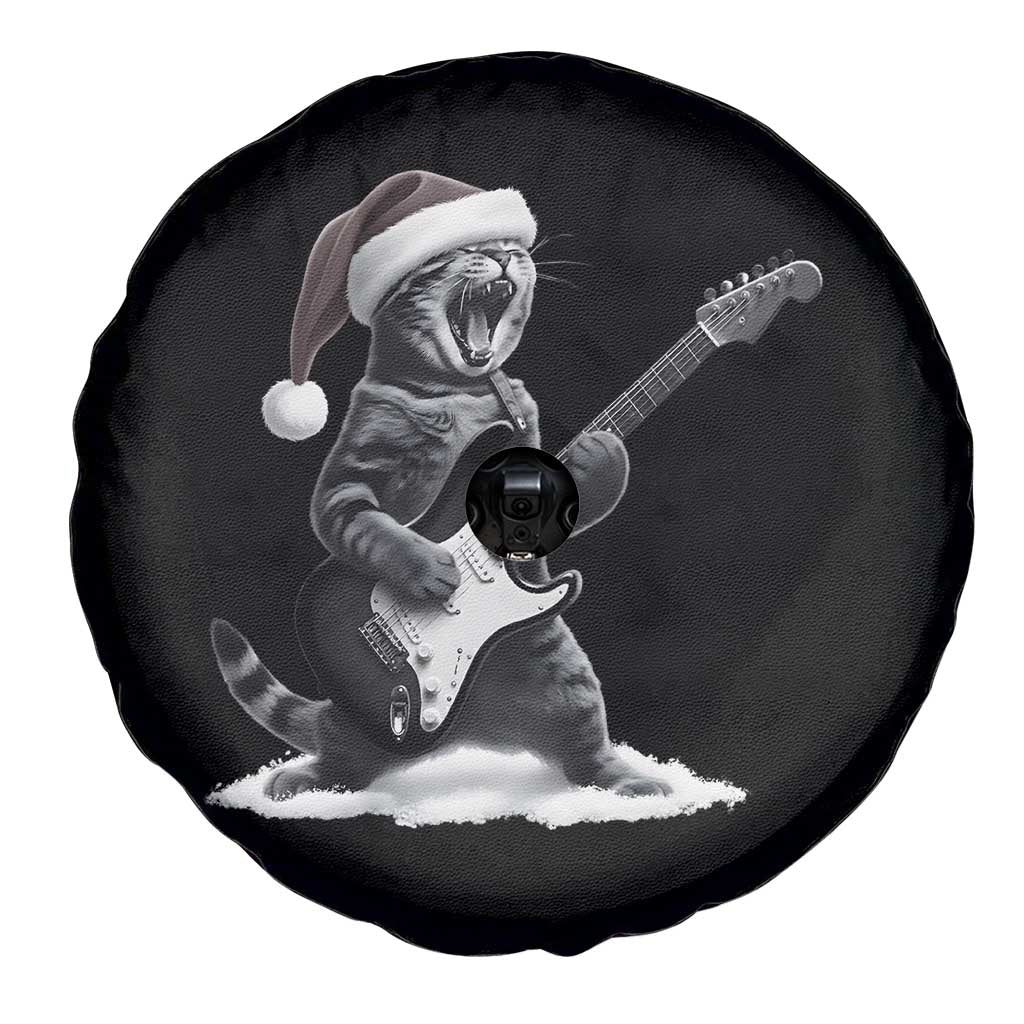 Funny Cat Guitar Spare Tire Cover Rock and Roll Christmas - Wonder Print Shop