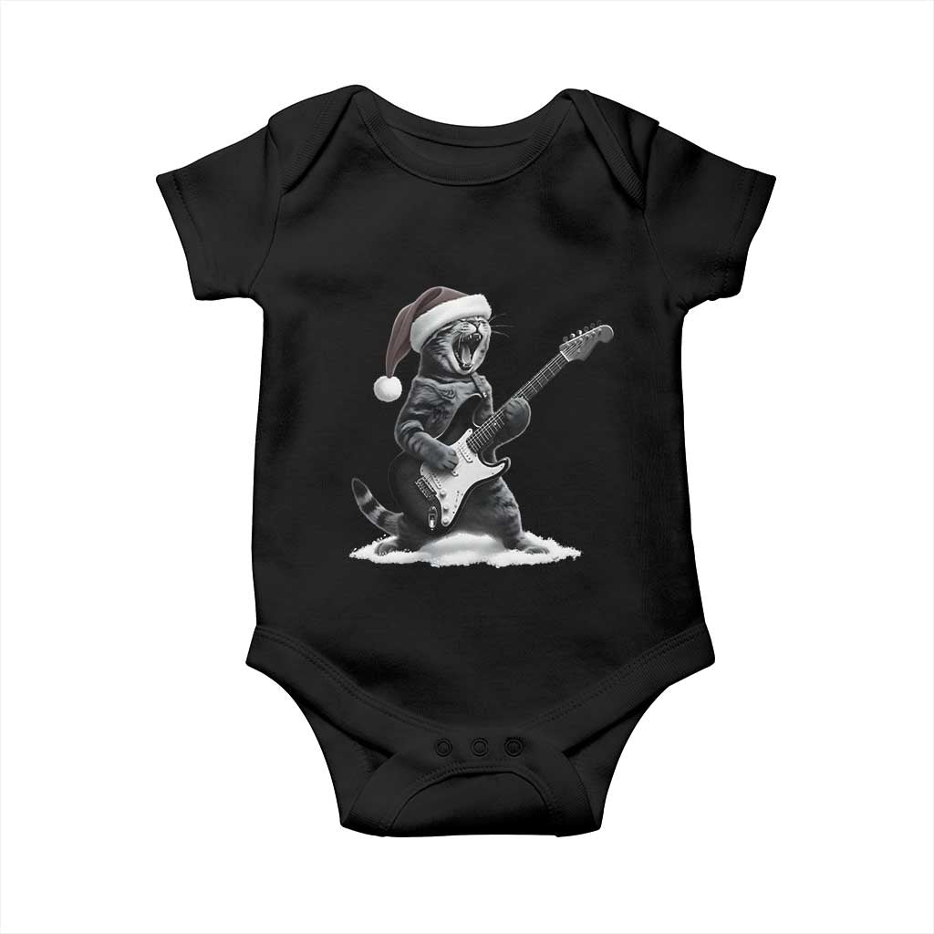 Funny Cat Guitar Baby Onesie Rock and Roll Christmas - Wonder Print Shop
