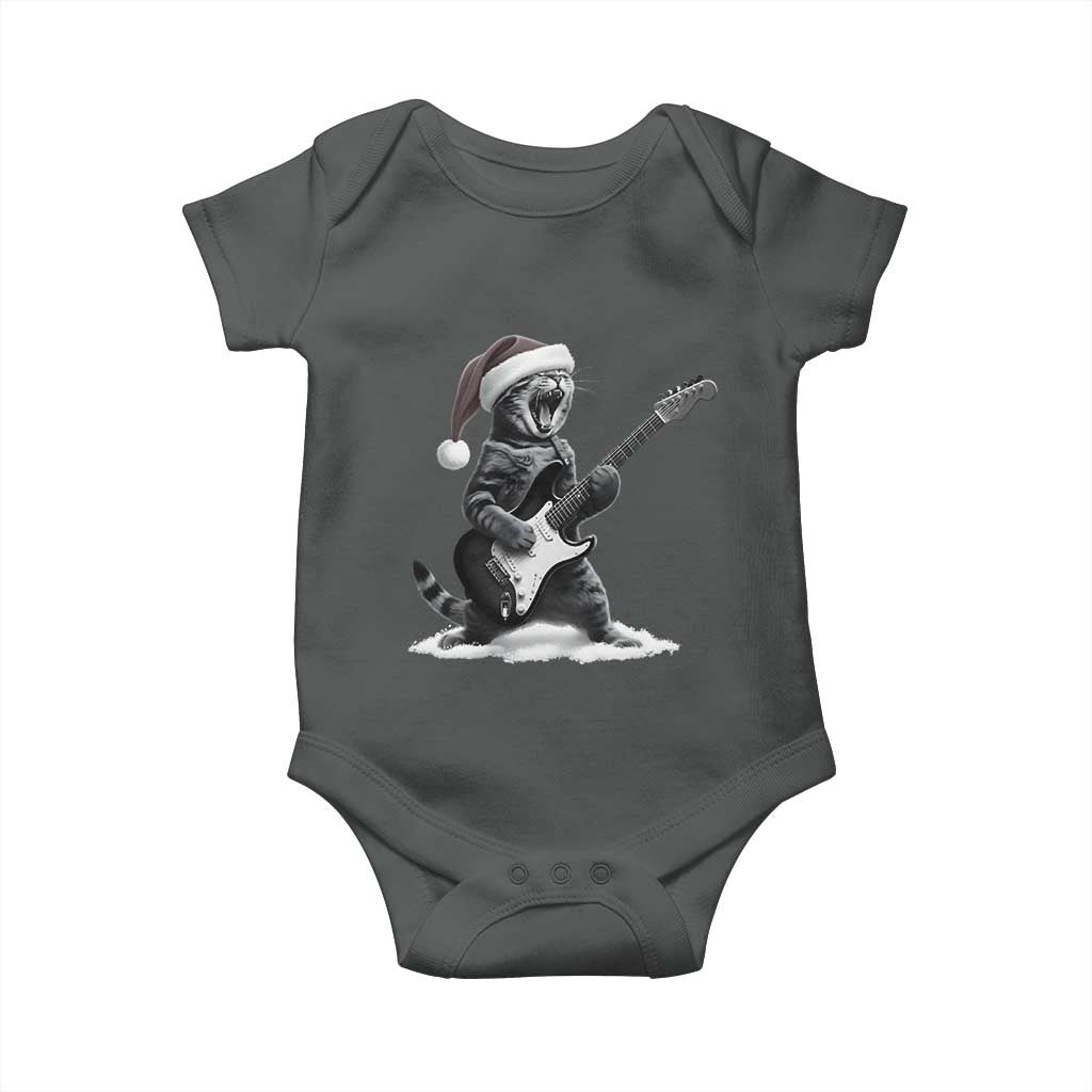 Funny Cat Guitar Baby Onesie Rock and Roll Christmas - Wonder Print Shop
