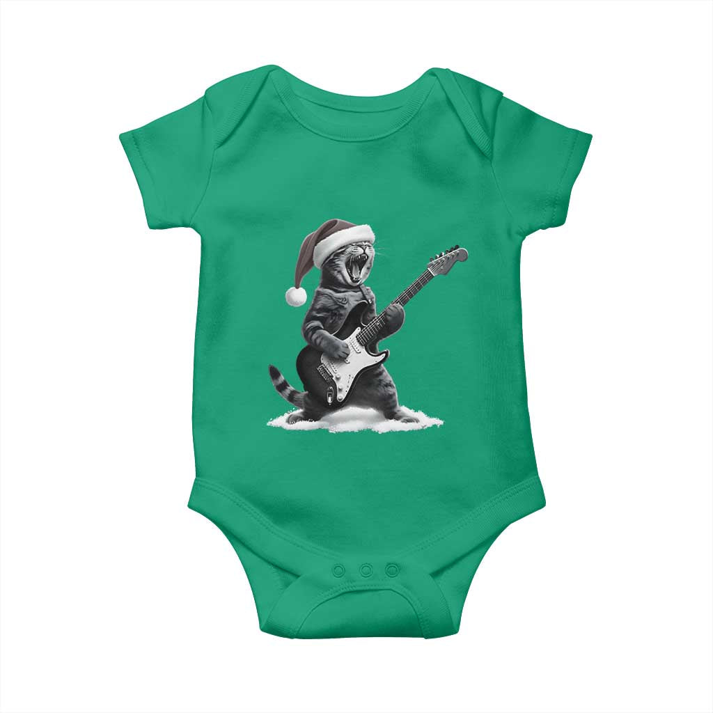 Funny Cat Guitar Baby Onesie Rock and Roll Christmas - Wonder Print Shop
