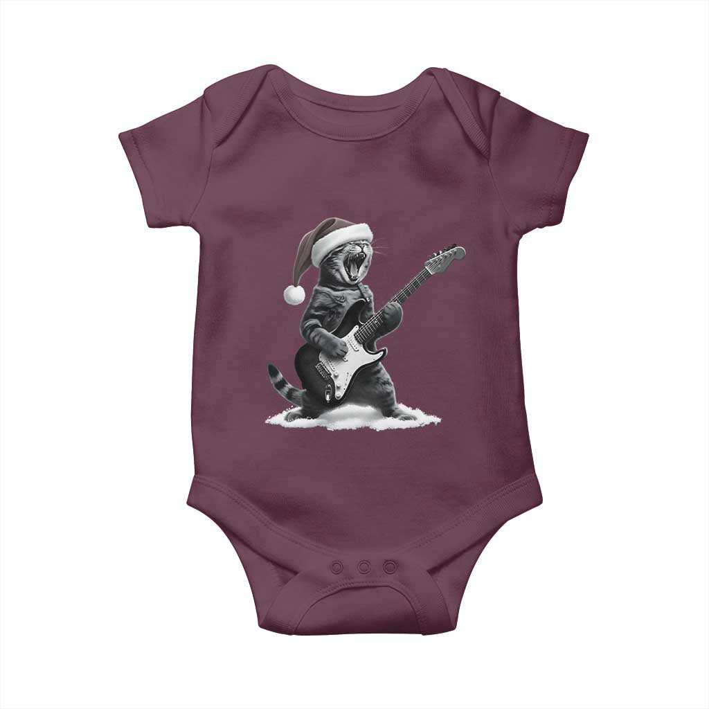 Funny Cat Guitar Baby Onesie Rock and Roll Christmas - Wonder Print Shop