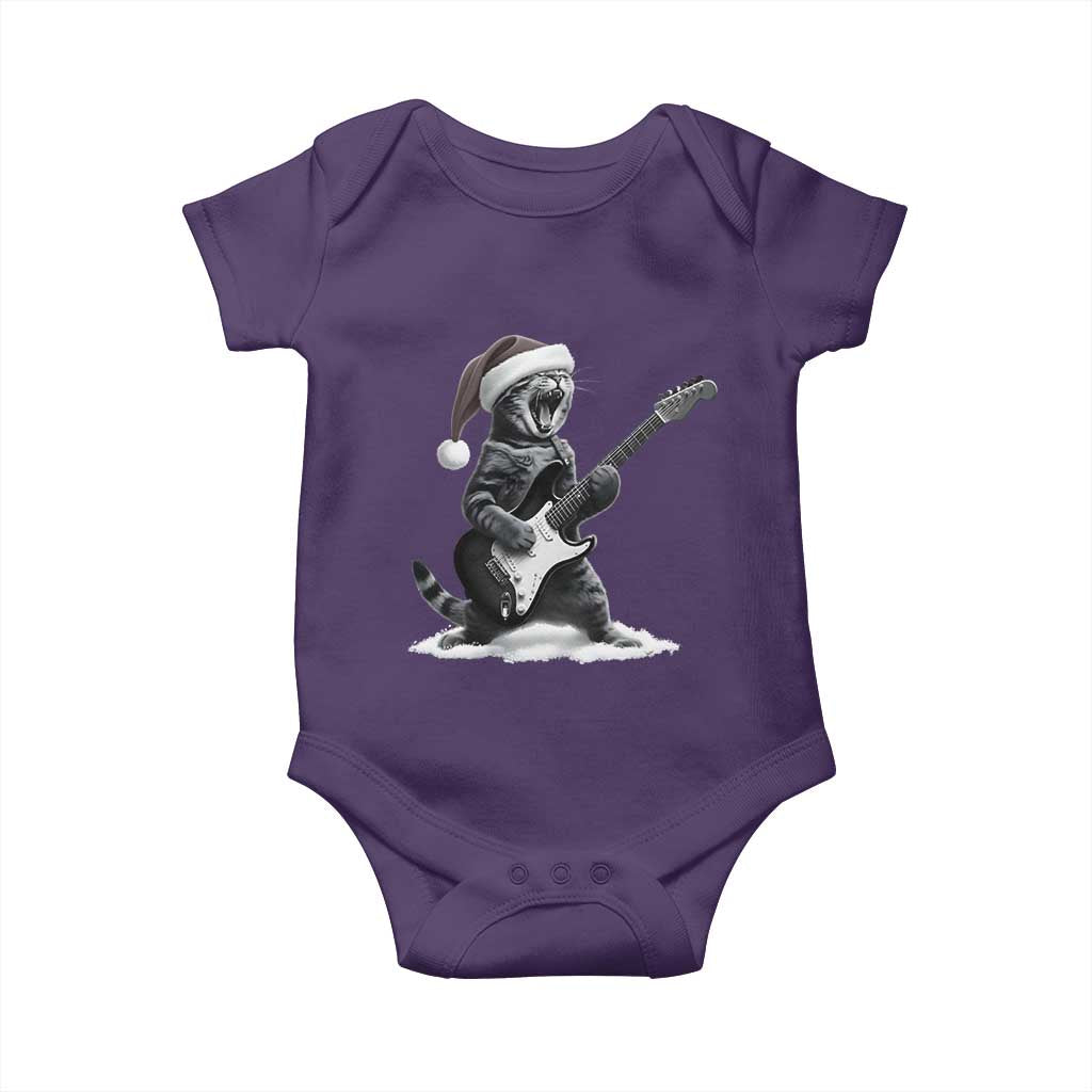 Funny Cat Guitar Baby Onesie Rock and Roll Christmas - Wonder Print Shop