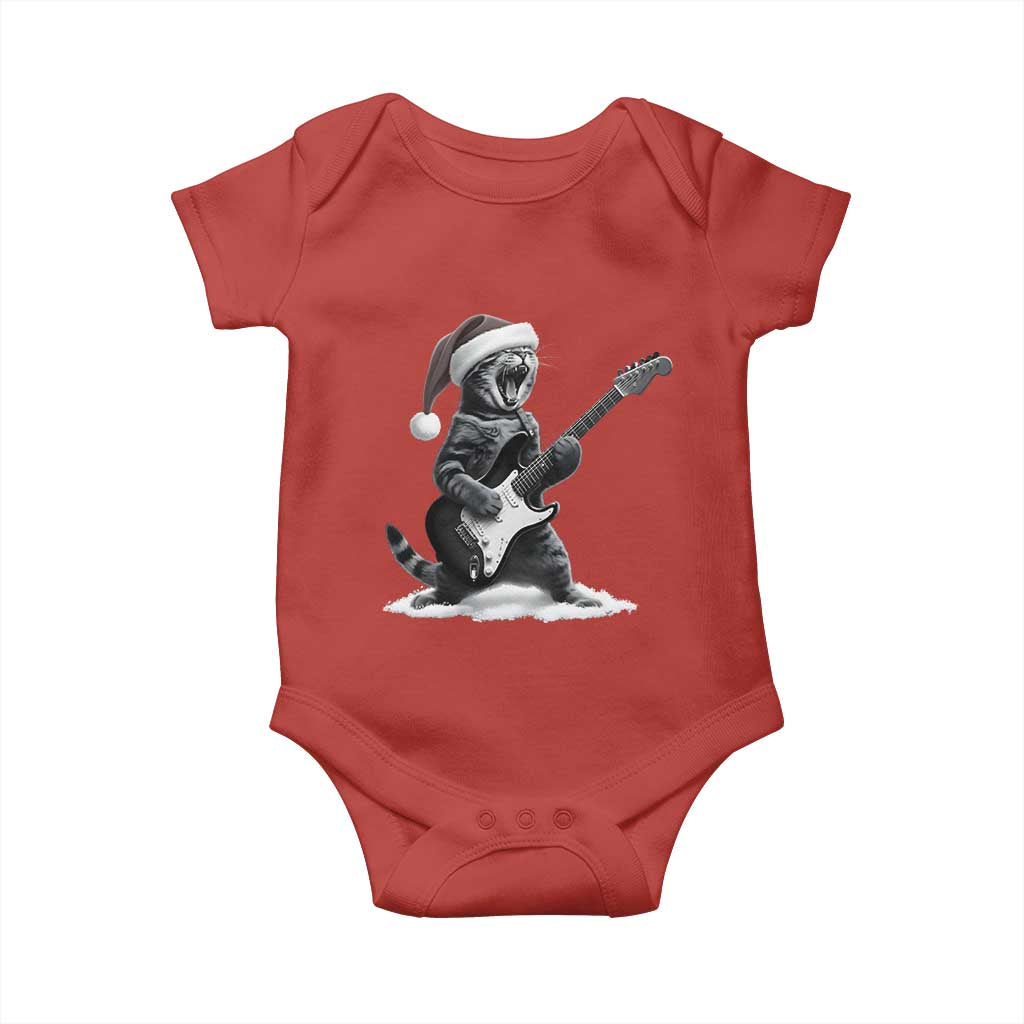 Funny Cat Guitar Baby Onesie Rock and Roll Christmas - Wonder Print Shop