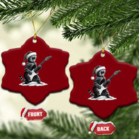 Funny Cat Guitar Ceramic Ornament Rock and Roll Xmas - Wonder Print Shop