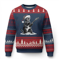 Funny Cat Guitar Ugly Christmas Sweater Rock and Roll Xmas - Wonder Print Shop